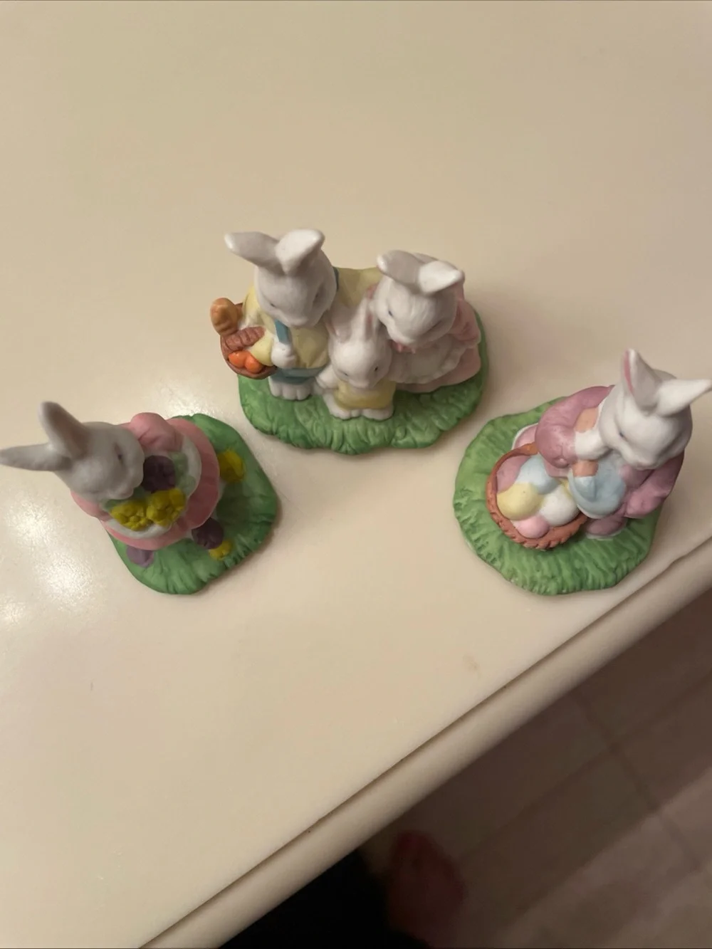 Vintage Assortment of Ceramic Easter Bunny Figurines - Set of 3